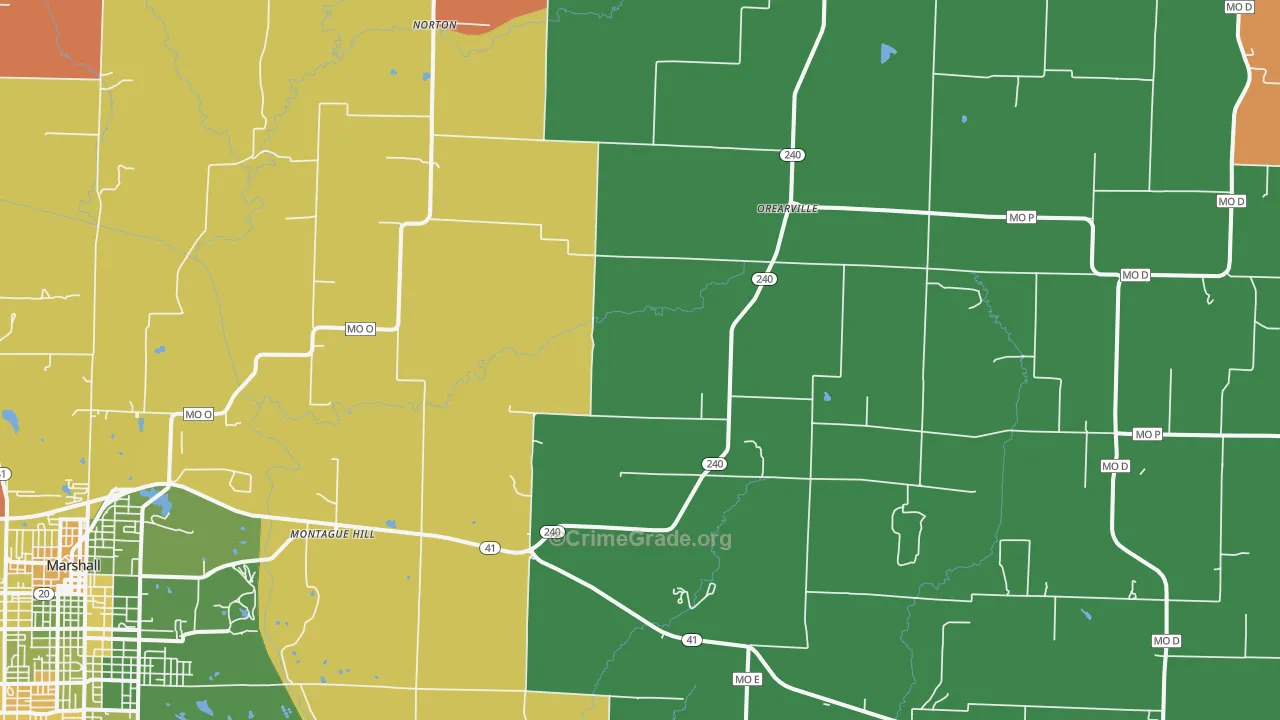 Orearville, MO Map of Murder Rates
