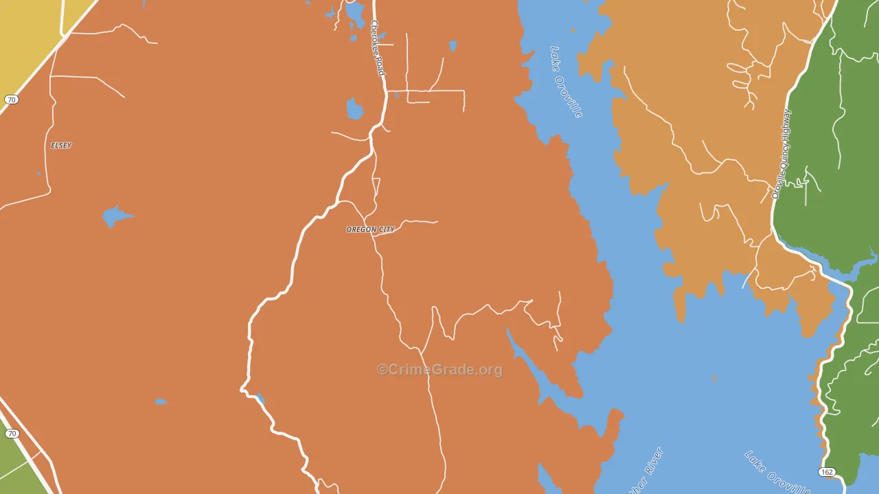 Oregon City, CA Map of Murder Rates