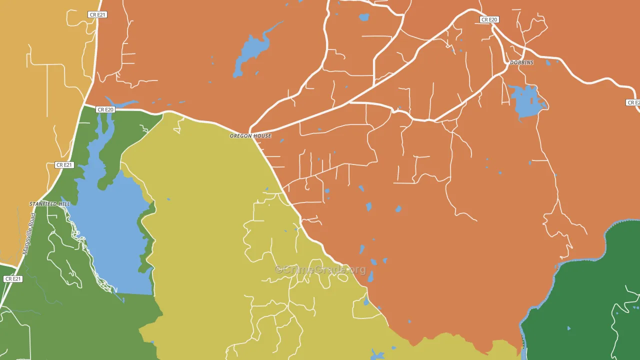 Oregon House, CA Map of Murder Rates