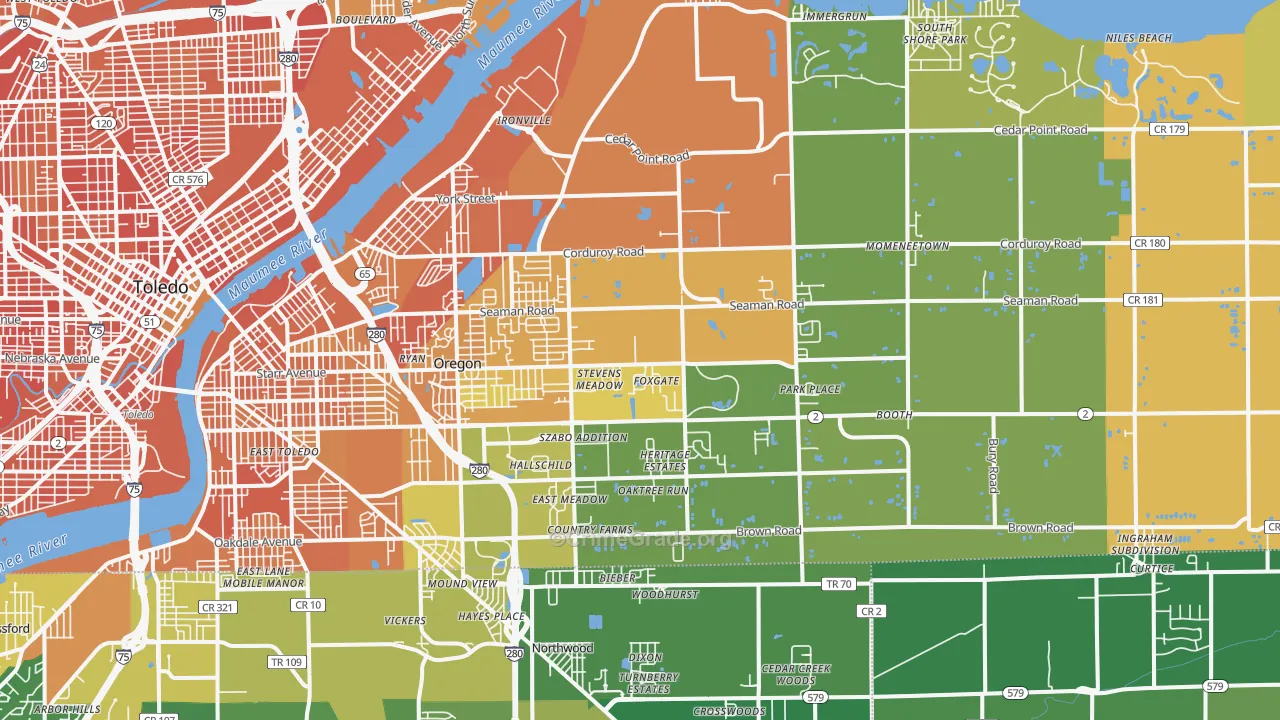 Oregon, OH Map of Murder Rates