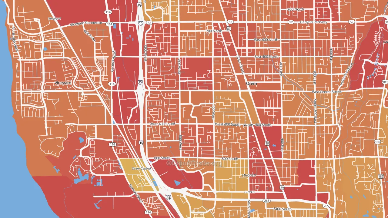 Orem North, Orem, UT Map of Murder Rates