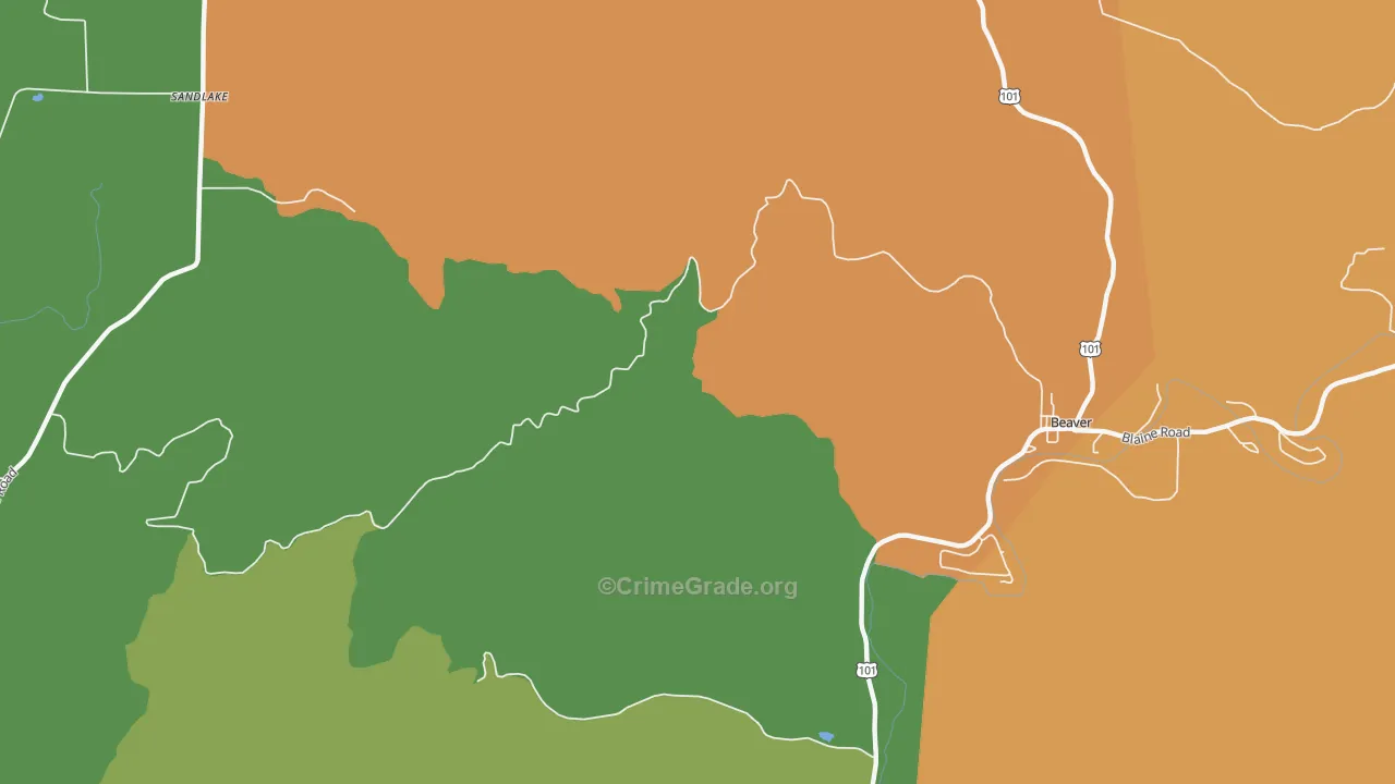 Oretown, OR Map of Murder Rates