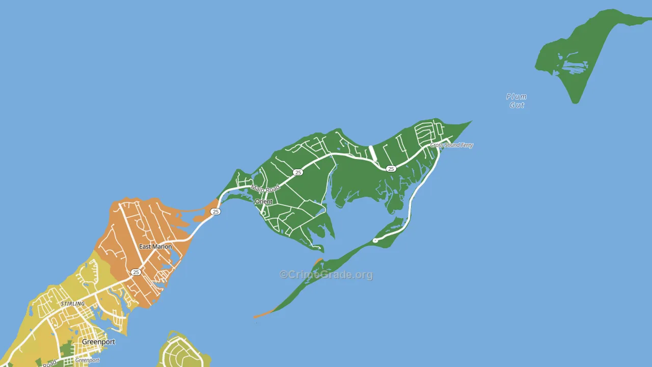 Orient, NY Map of Murder Rates