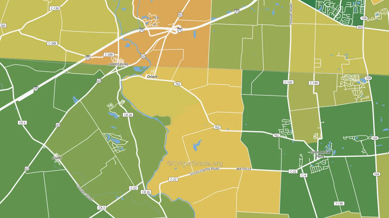 Orient, OH Map of Murder Rates