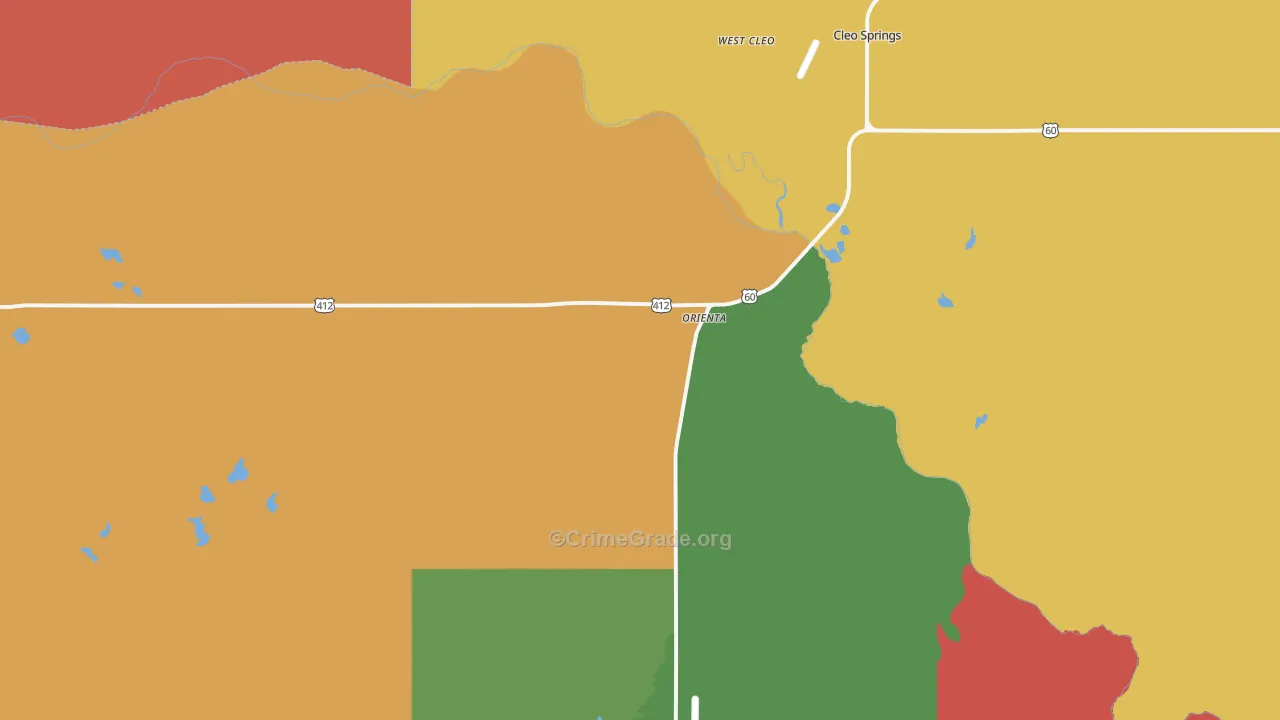 Orienta, OK Map of Murder Rates