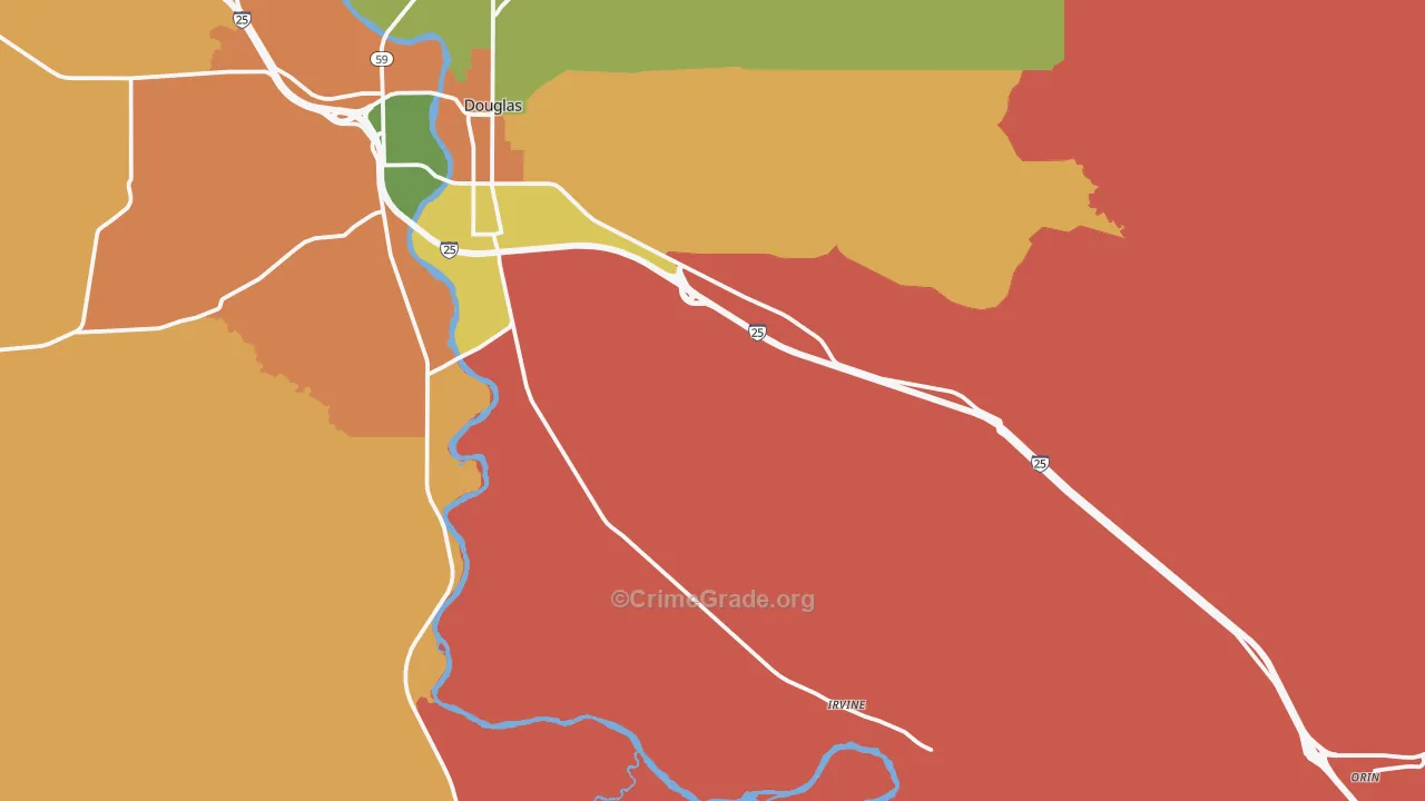 Orin, WY Map of Murder Rates