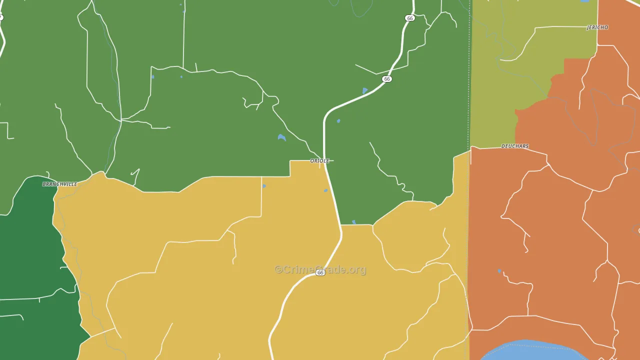 Oriole, IN Map of Murder Rates