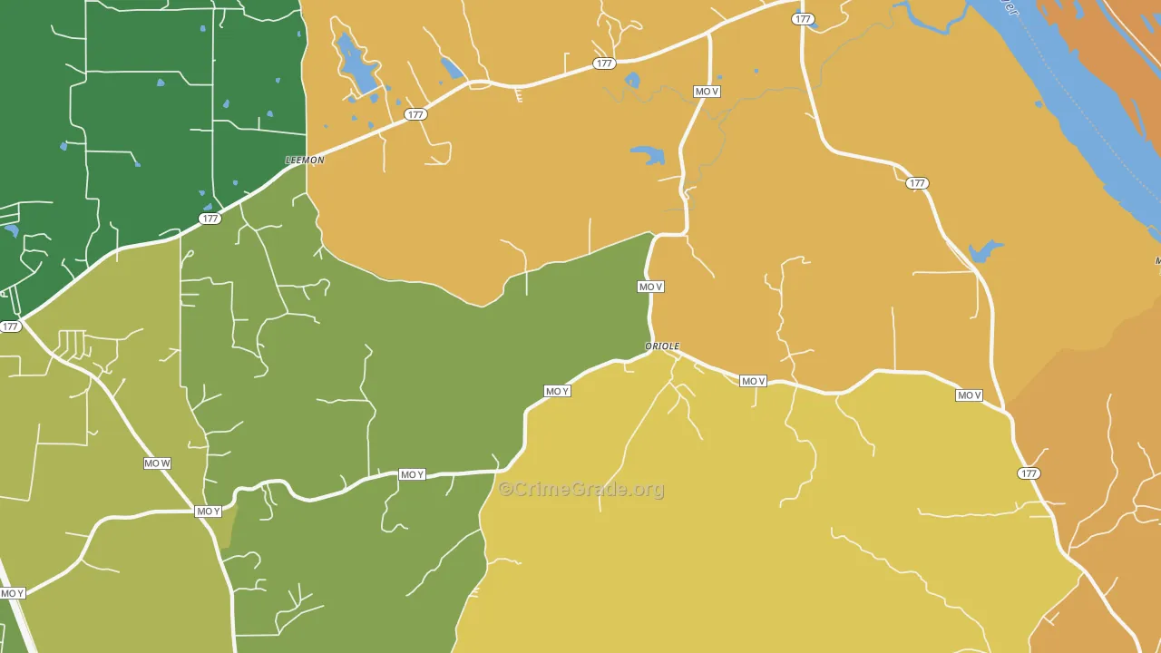 Oriole, MO Map of Murder Rates