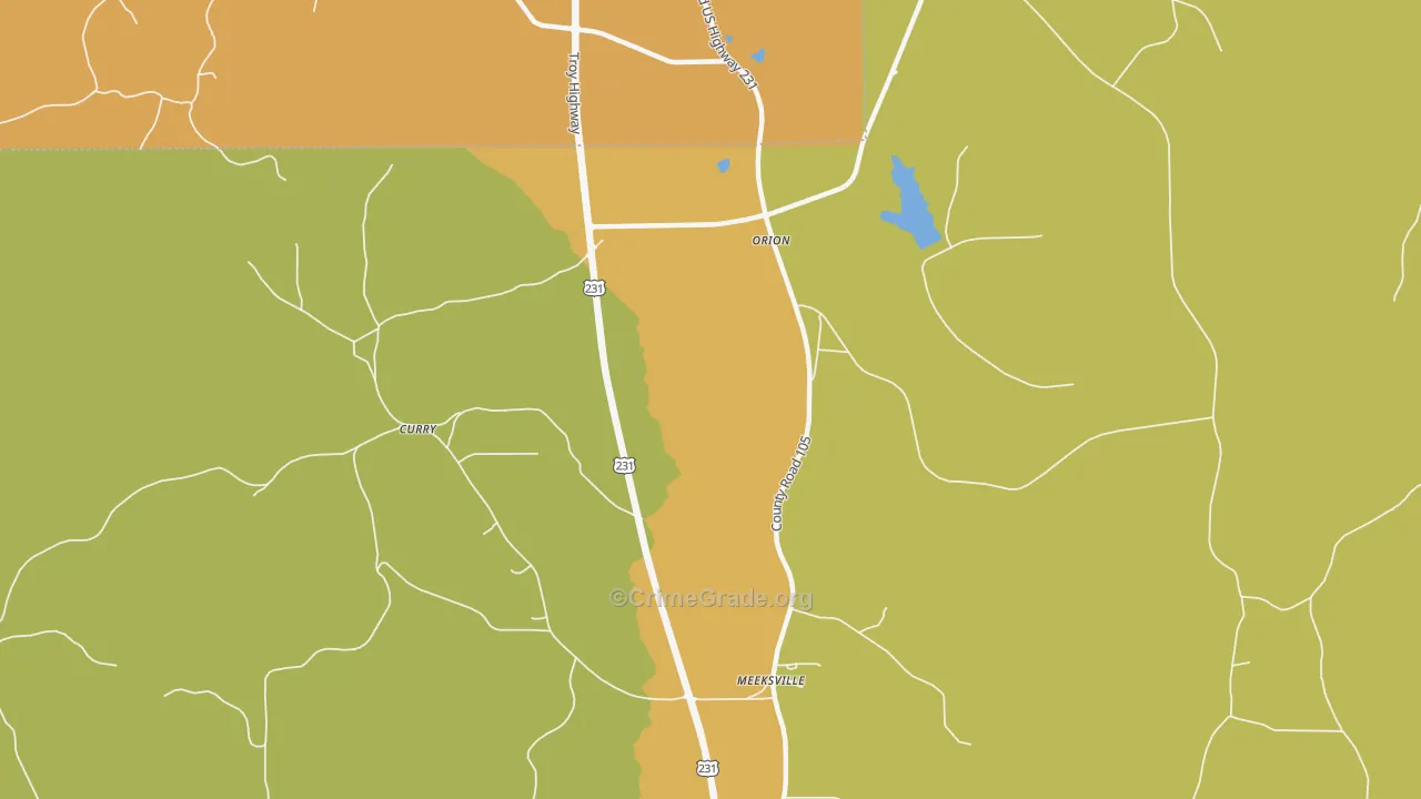 Orion, AL Map of Murder Rates