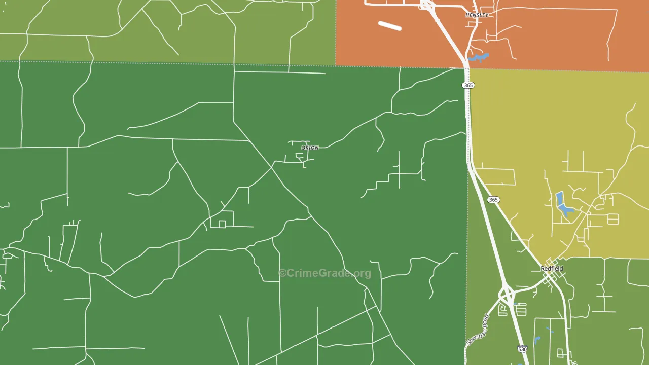 Orion, AR Map of Murder Rates