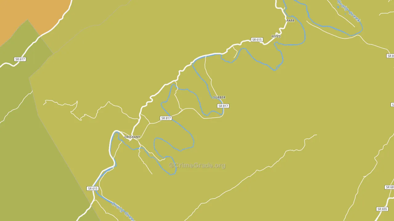 Oriskany, VA Map of Murder Rates