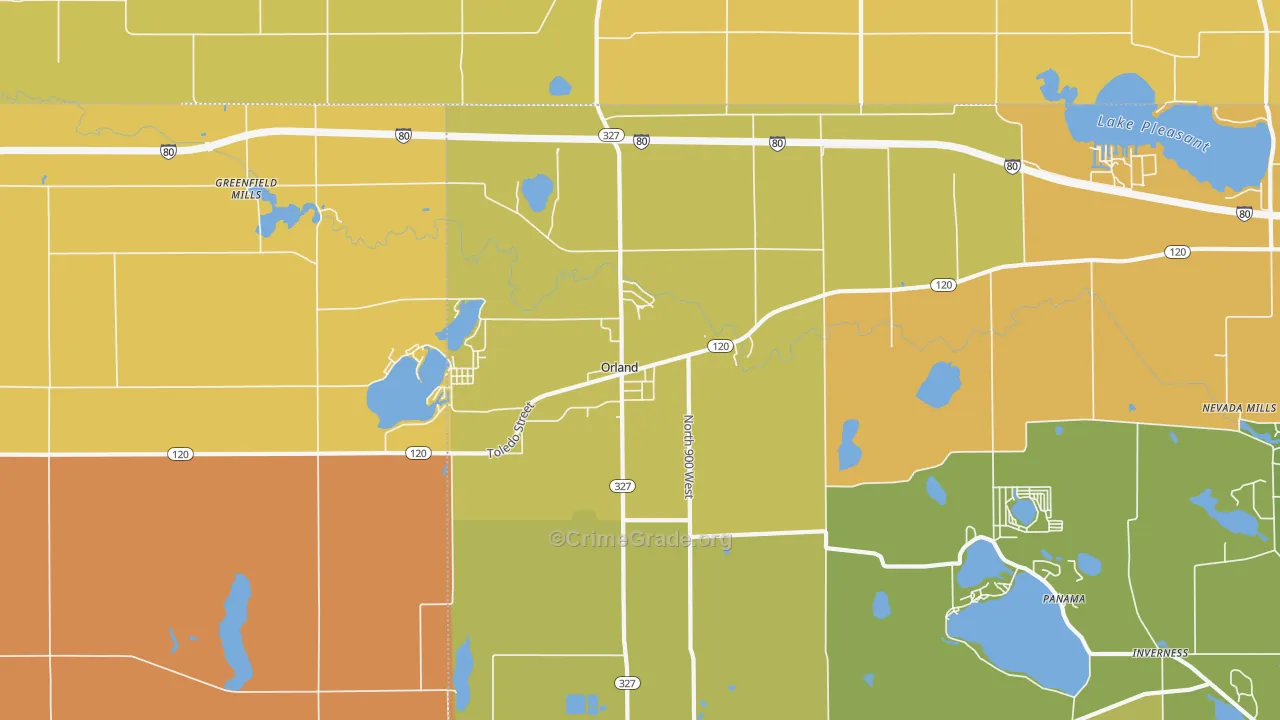 Orland, IN Map of Murder Rates