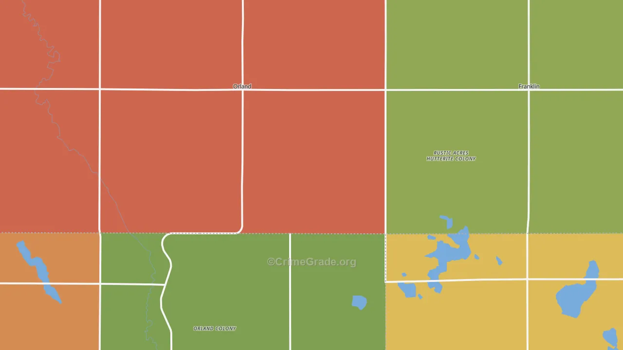 Orland, SD Map of Murder Rates