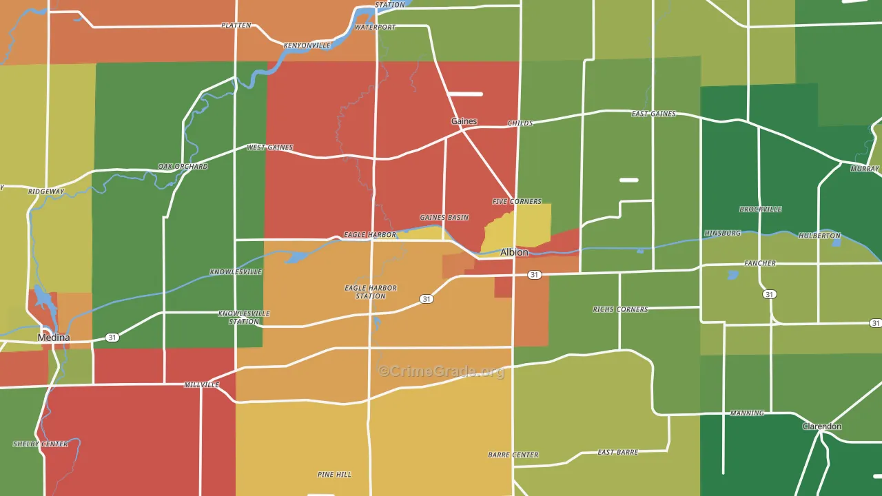 Orleans County, NY Map of Murder Rates
