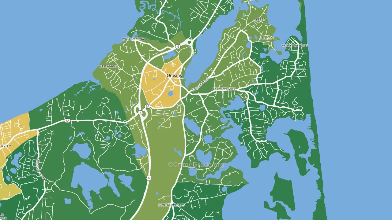 Orleans, MA Map of Murder Rates
