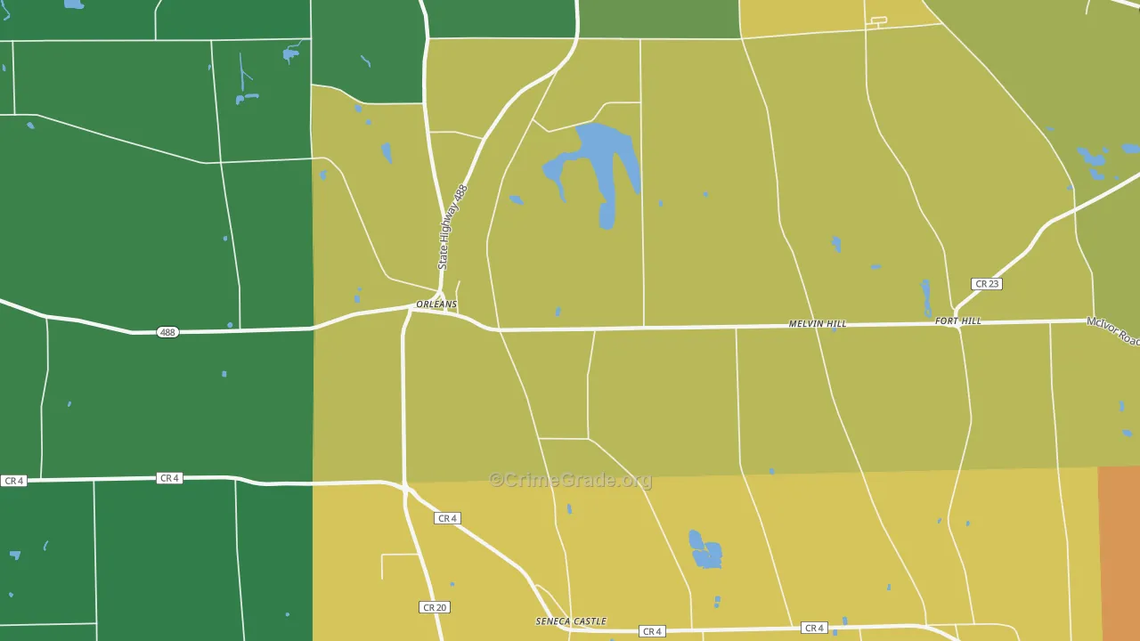 Orleans, NY Map of Murder Rates