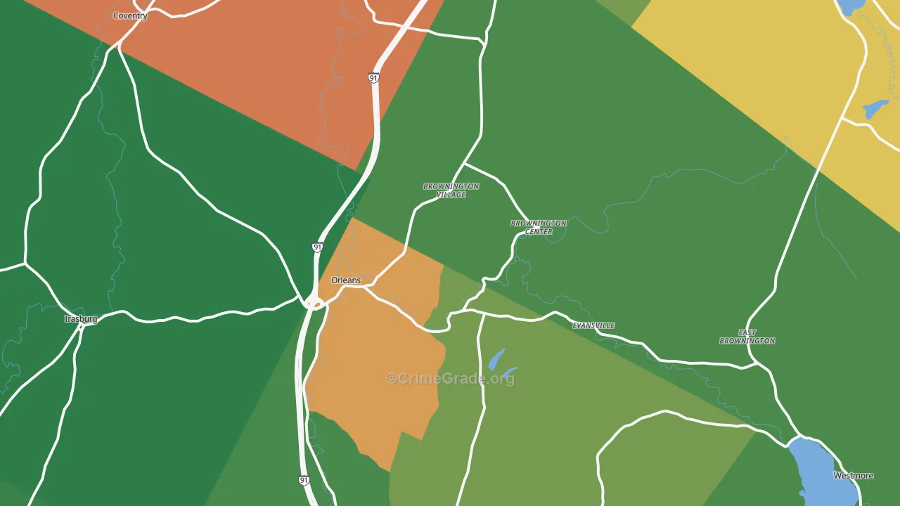 Orleans, VT Map of Murder Rates