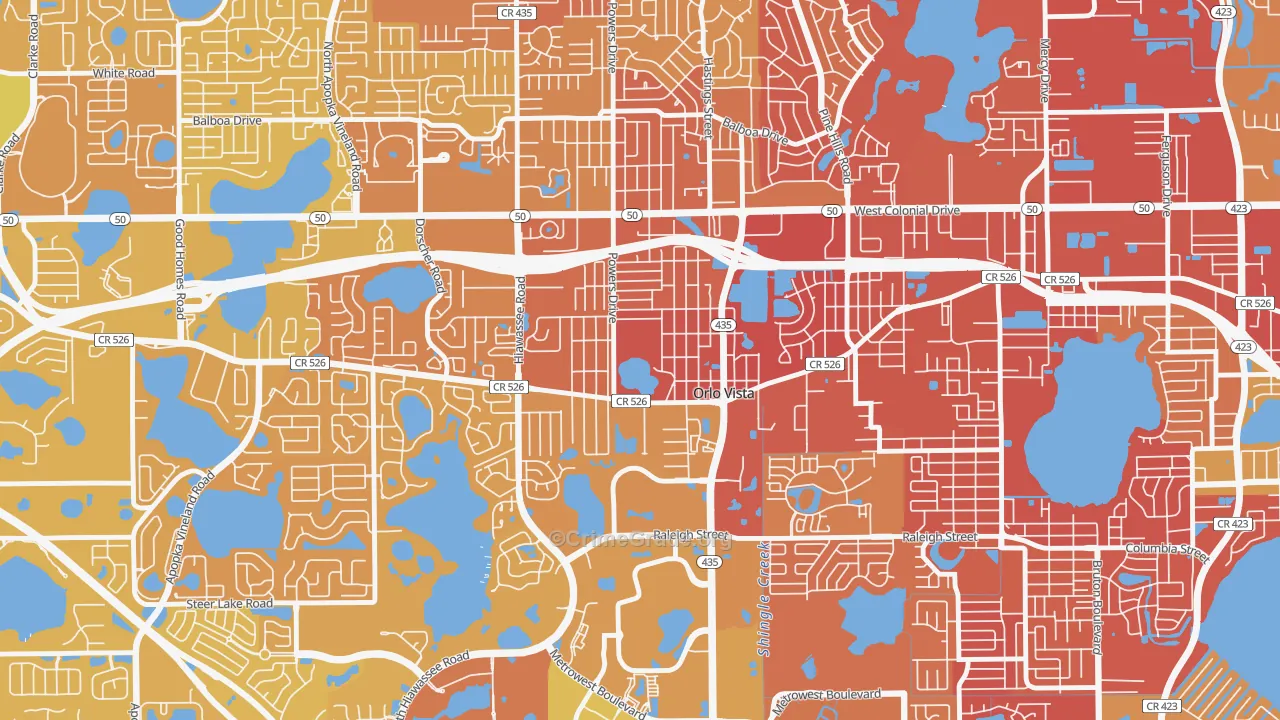Orlovista, FL Map of Murder Rates