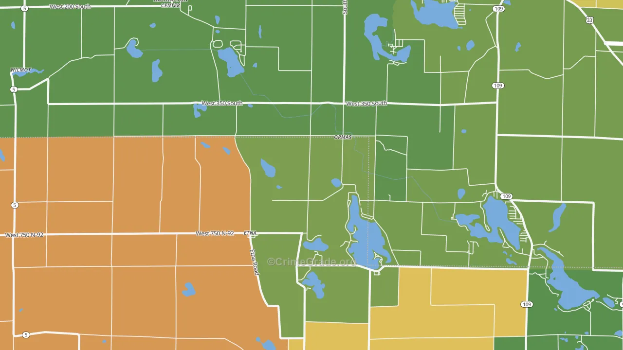 Ormas, IN Map of Murder Rates