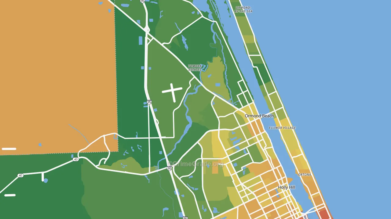 Ormond Beach, FL Map of Murder Rates