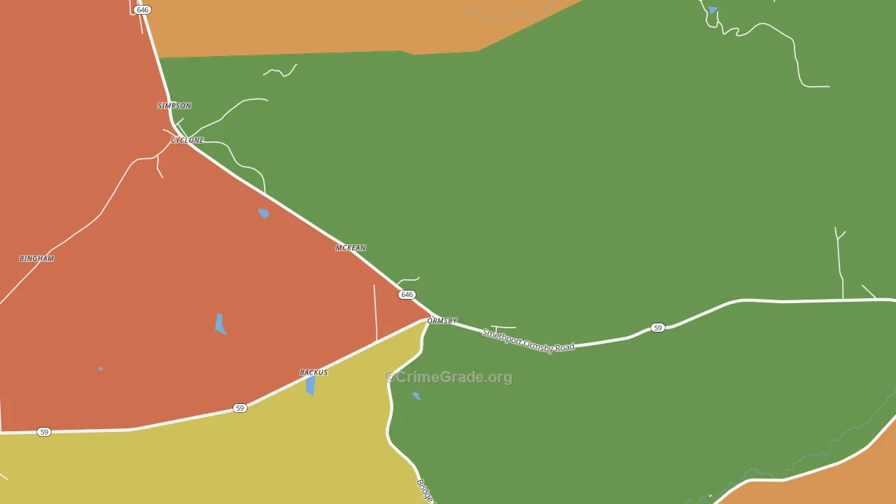Ormsby, PA Map of Murder Rates
