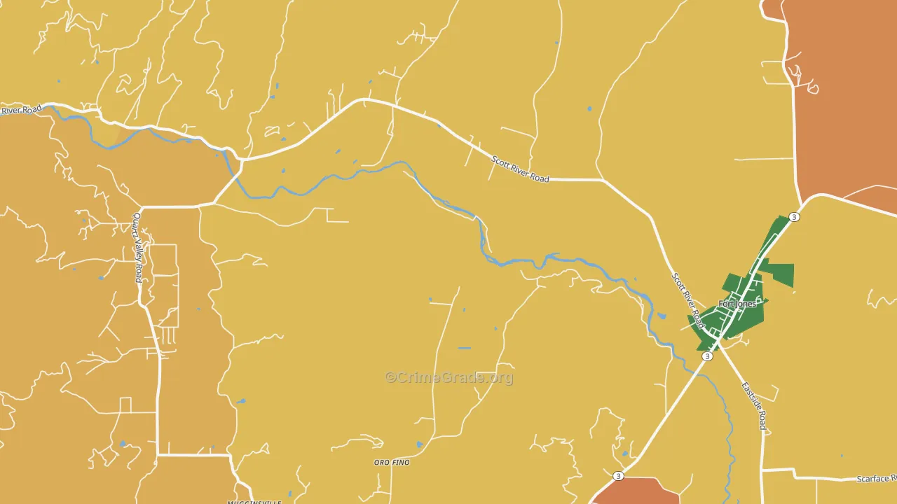 Oro Fino, CA Map of Murder Rates