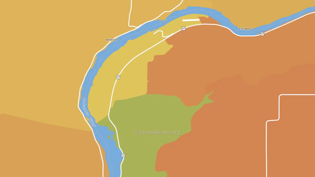Orondo, WA Map of Murder Rates