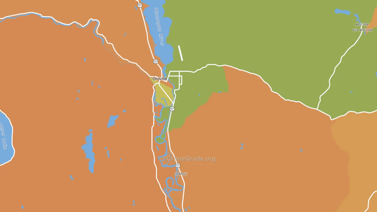 Oroville, WA Map of Murder Rates