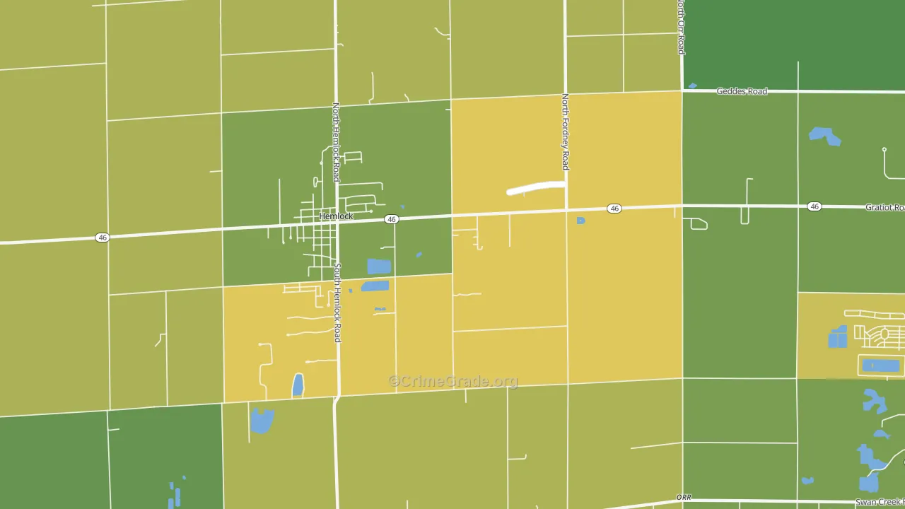Orr, MI Map of Murder Rates