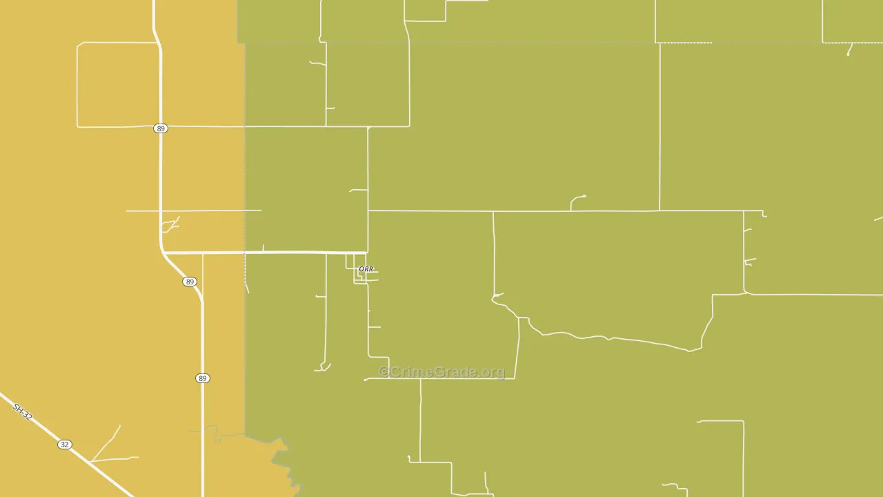Orr, OK Map of Murder Rates