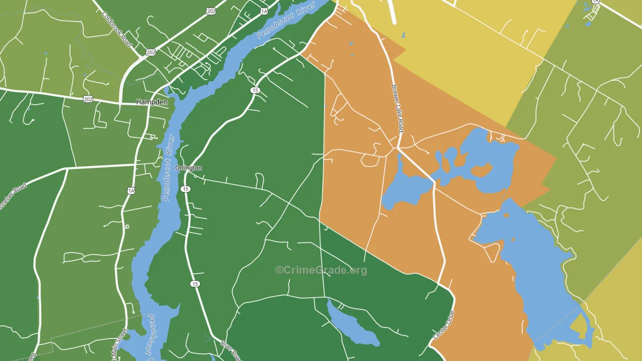 Orrington, ME Map of Murder Rates