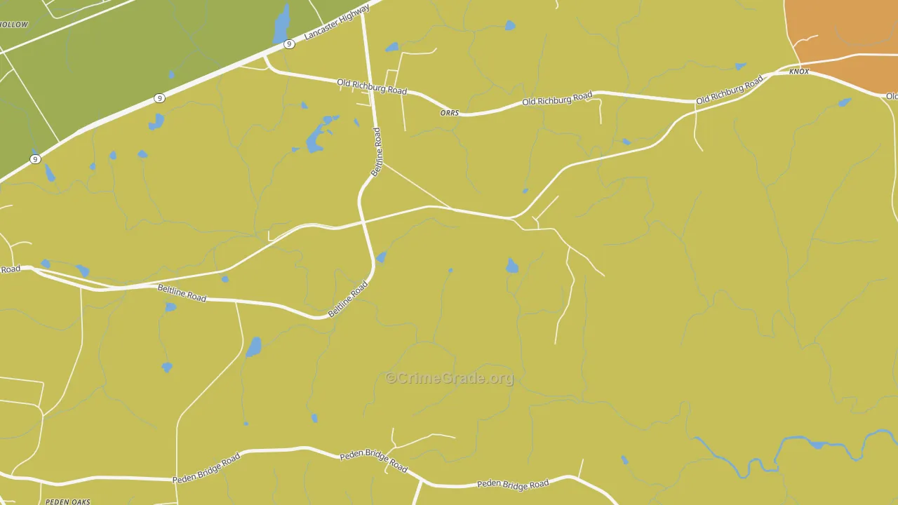 Orrs, SC Map of Murder Rates
