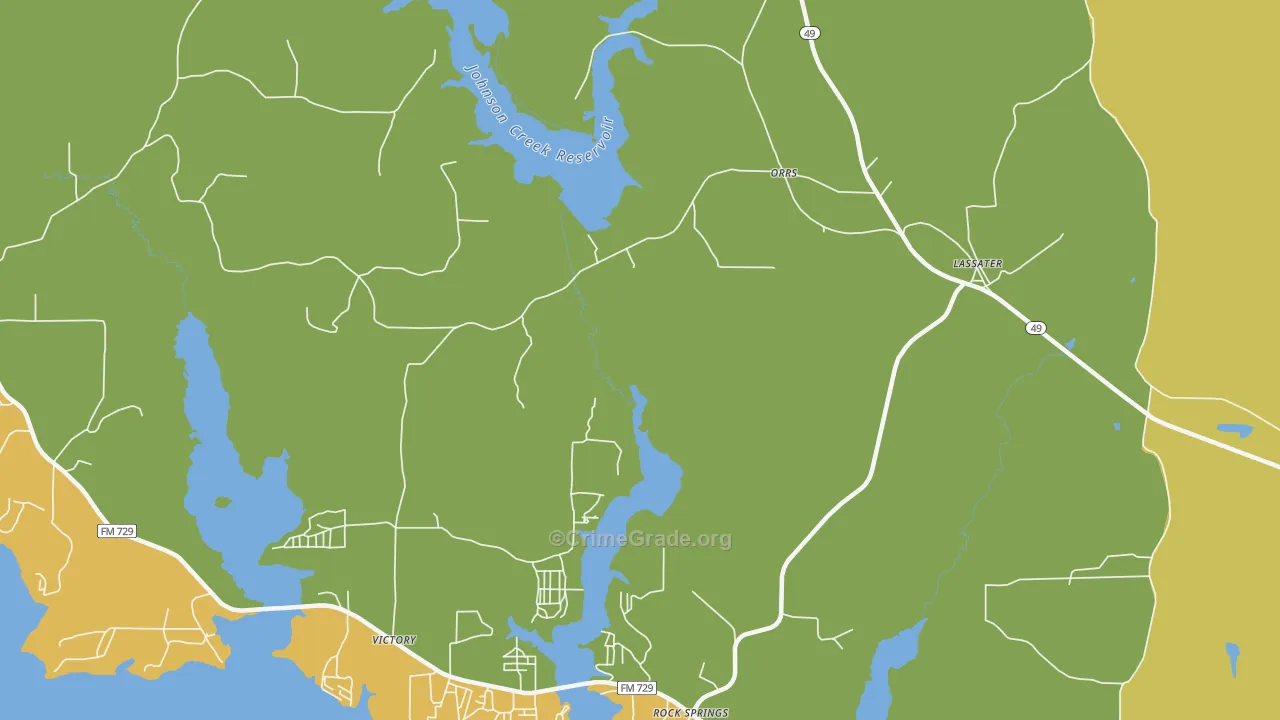 Orrs, TX Map of Murder Rates