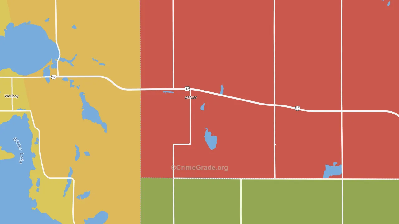 Ortley, SD Map of Murder Rates