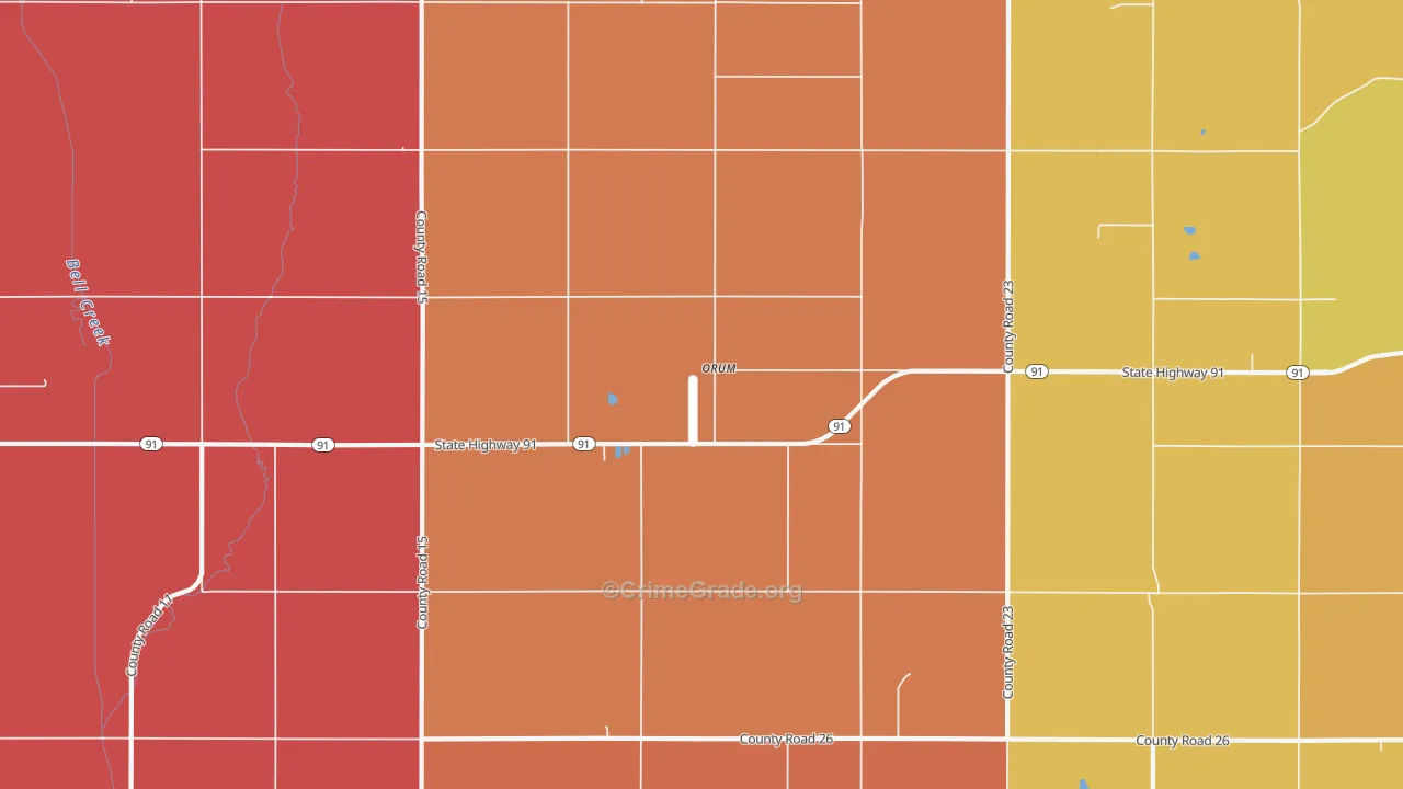 Orum, NE Map of Murder Rates