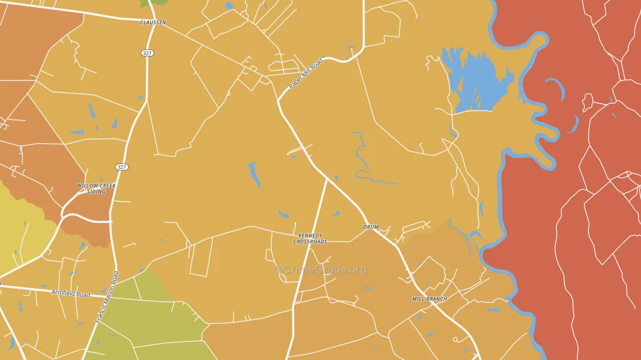 Orum, SC Map of Murder Rates