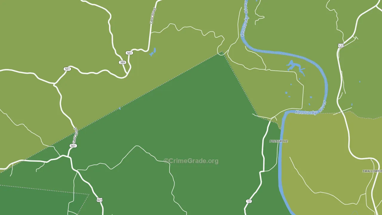 Orville, KY Map of Murder Rates