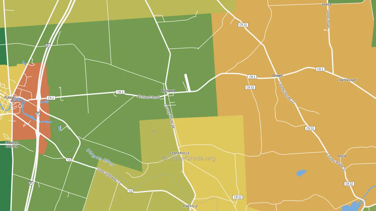 Orwell, NY Map of Murder Rates