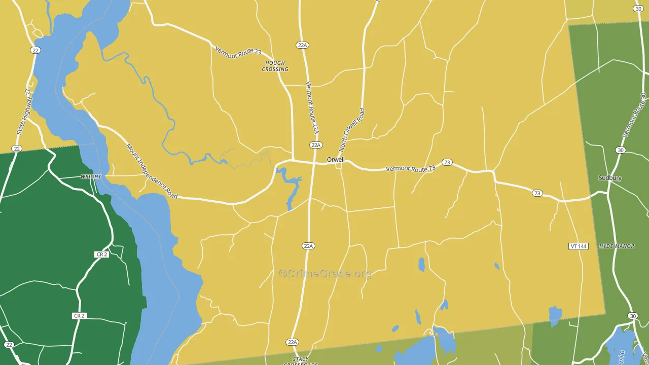 Orwell, VT Map of Murder Rates