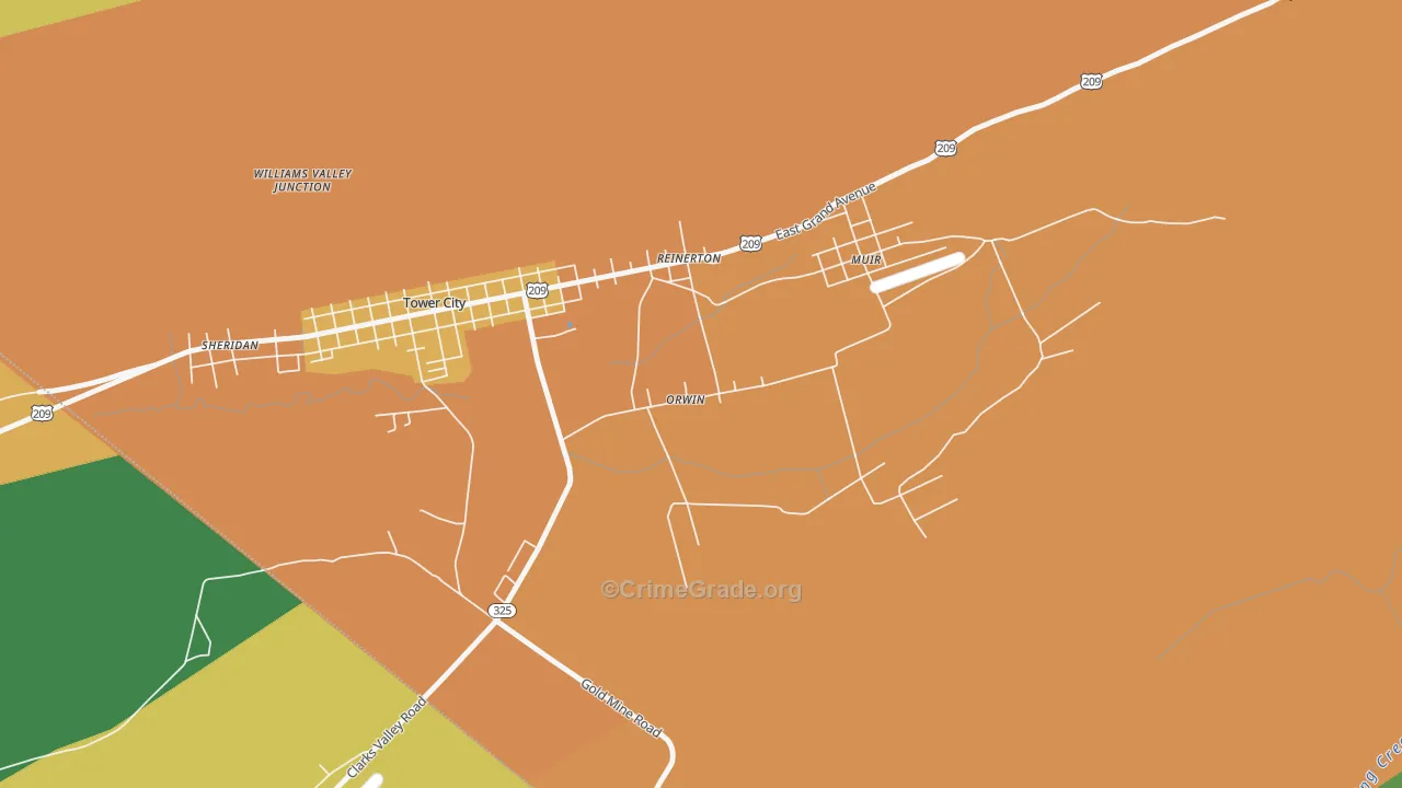 Orwin, PA Map of Murder Rates