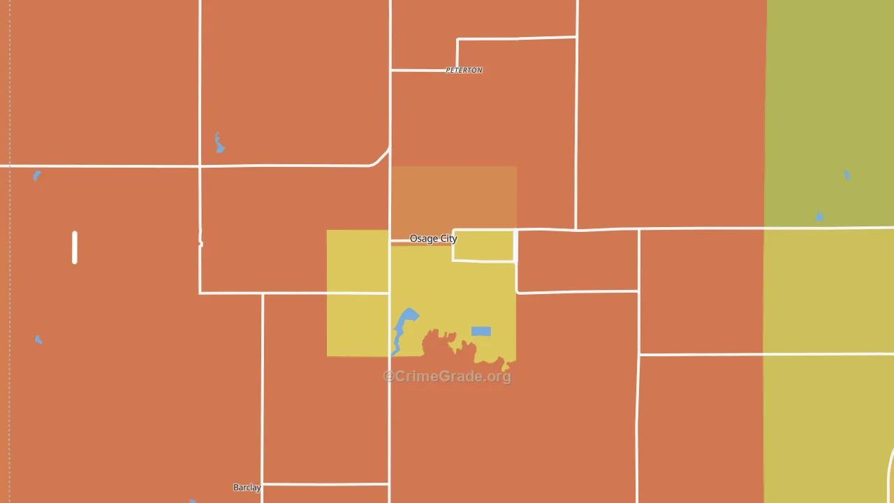 Osage City, KS Map of Murder Rates