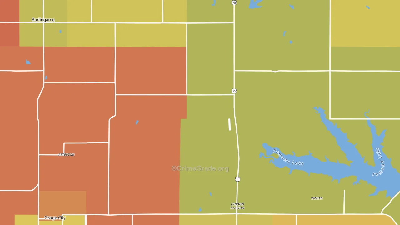 Osage County, KS Map of Murder Rates