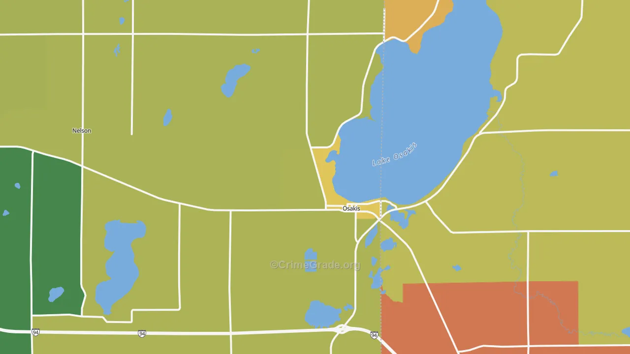 Osakis, MN Map of Murder Rates