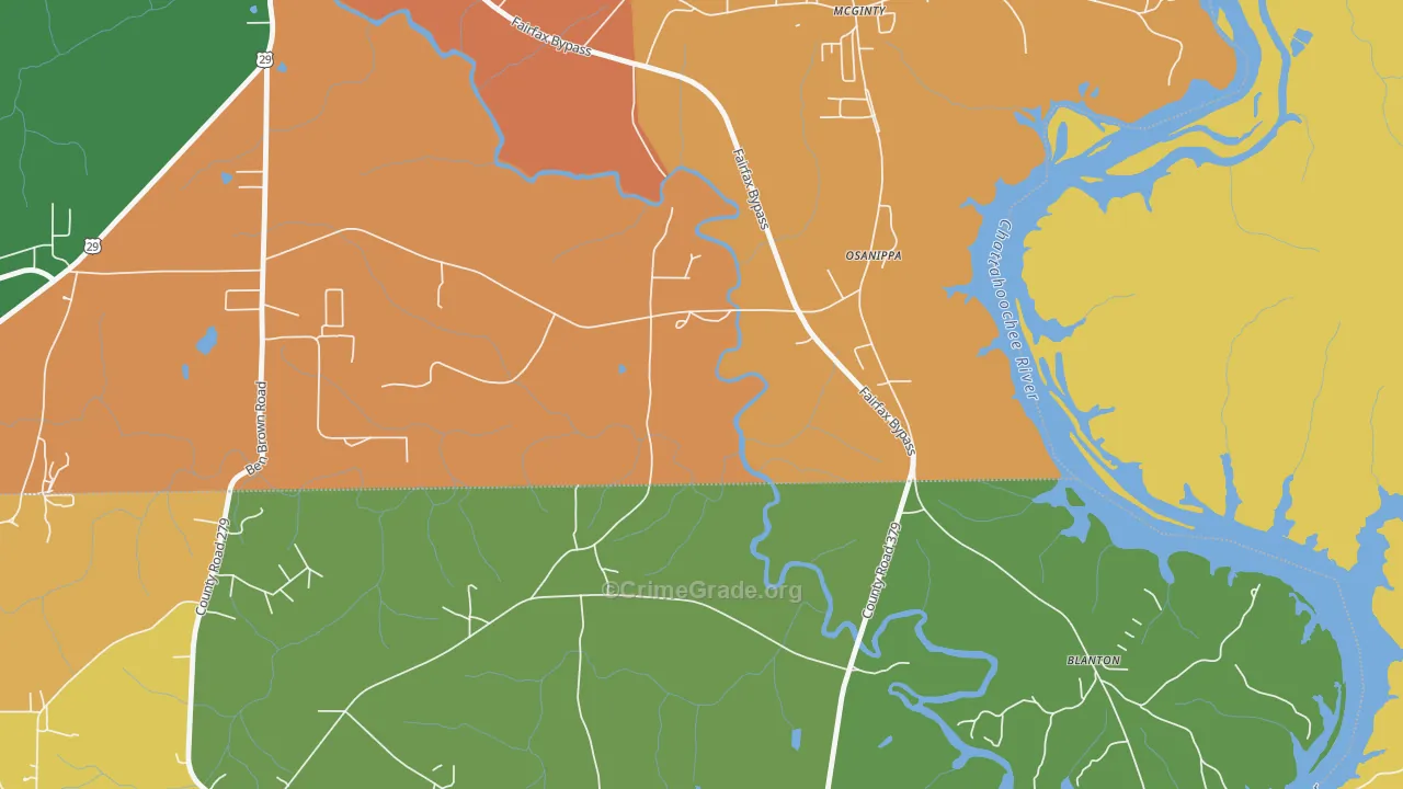 Osanippa, AL Map of Murder Rates