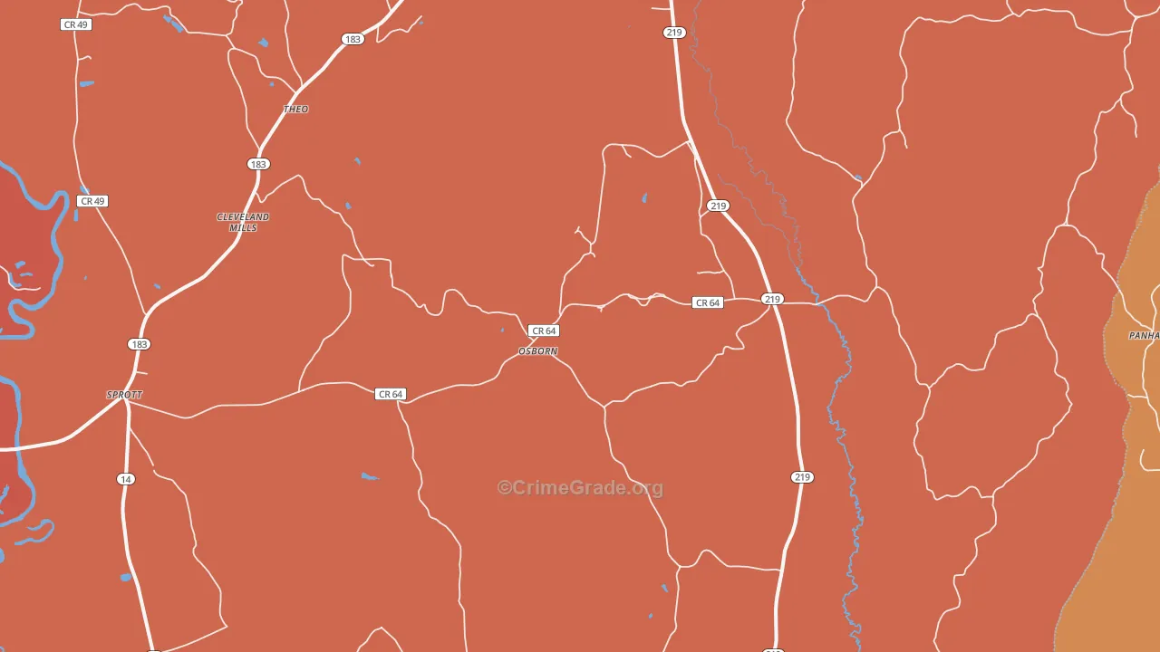 Osborn, AL Map of Murder Rates