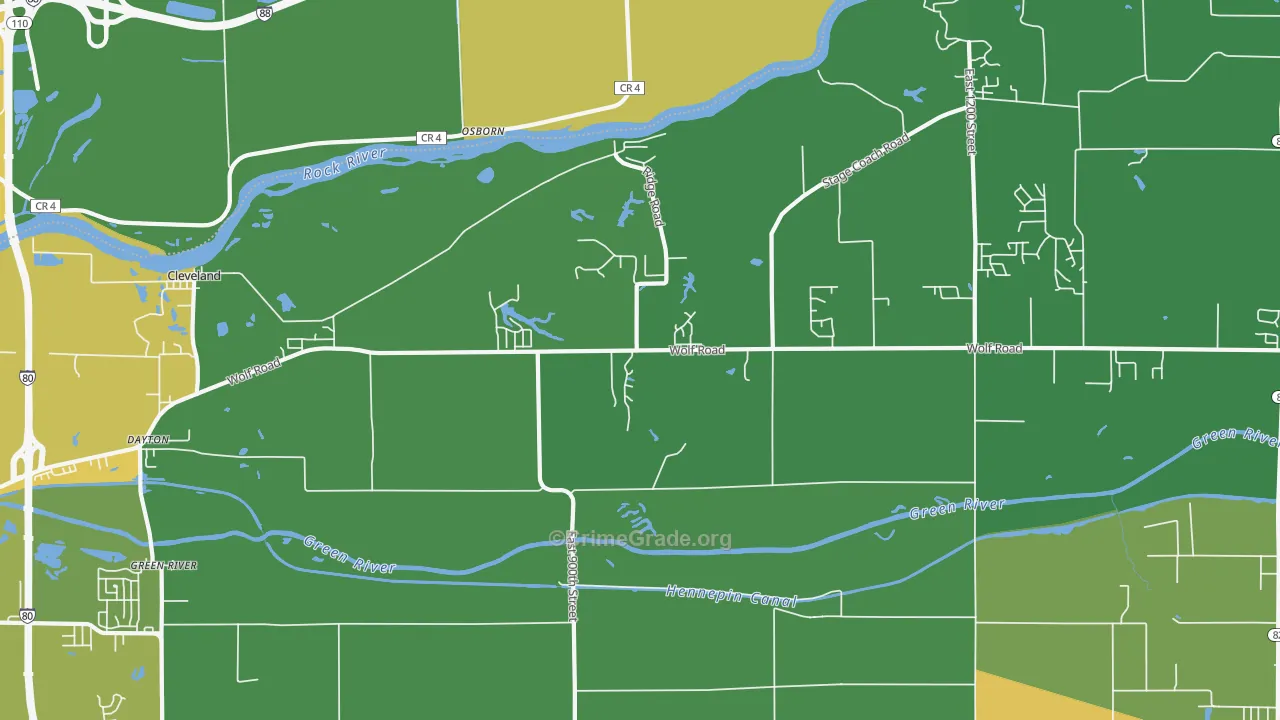 Osborn, IL Map of Murder Rates