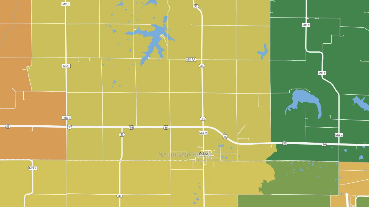 Osborn, MO Map of Murder Rates