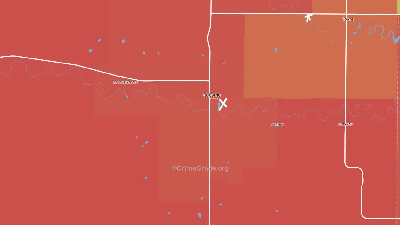 Osborne County, KS Map of Murder Rates