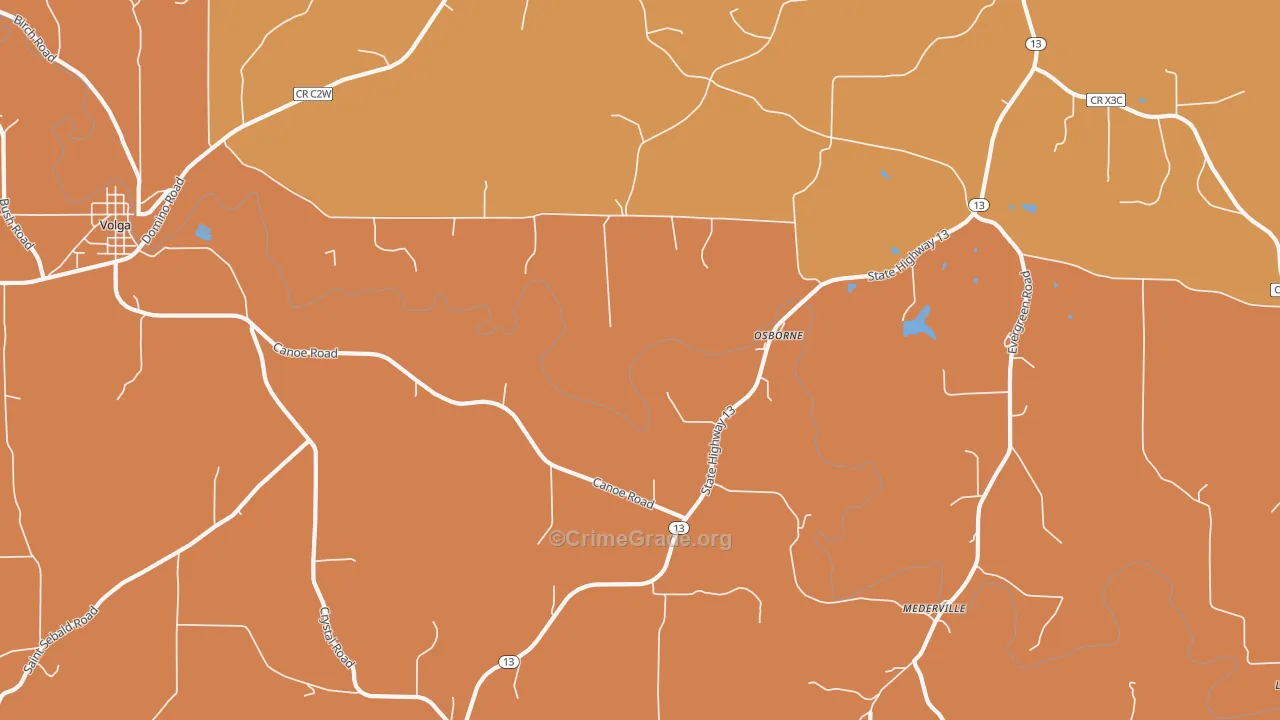 Osborne, IA Map of Murder Rates