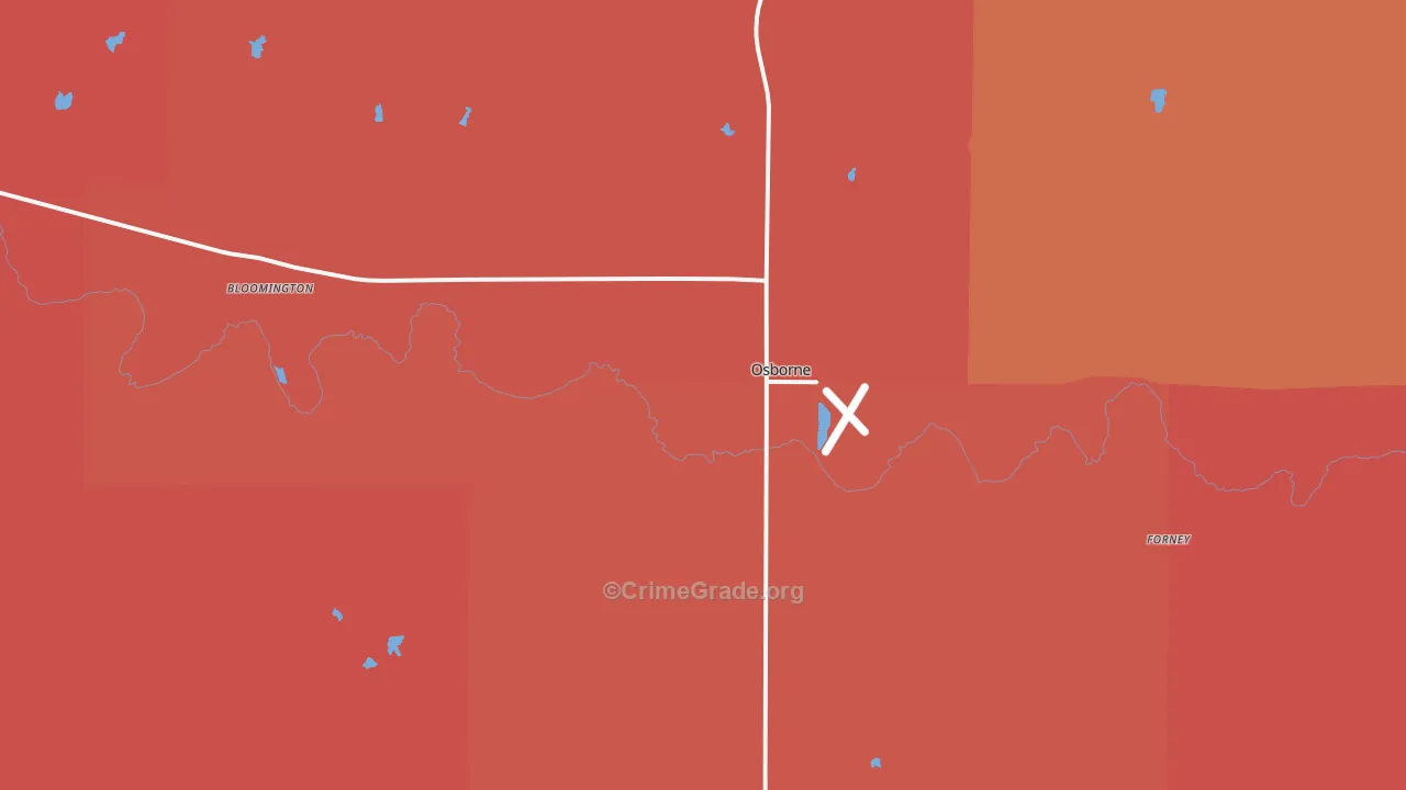 Osborne, KS Map of Murder Rates